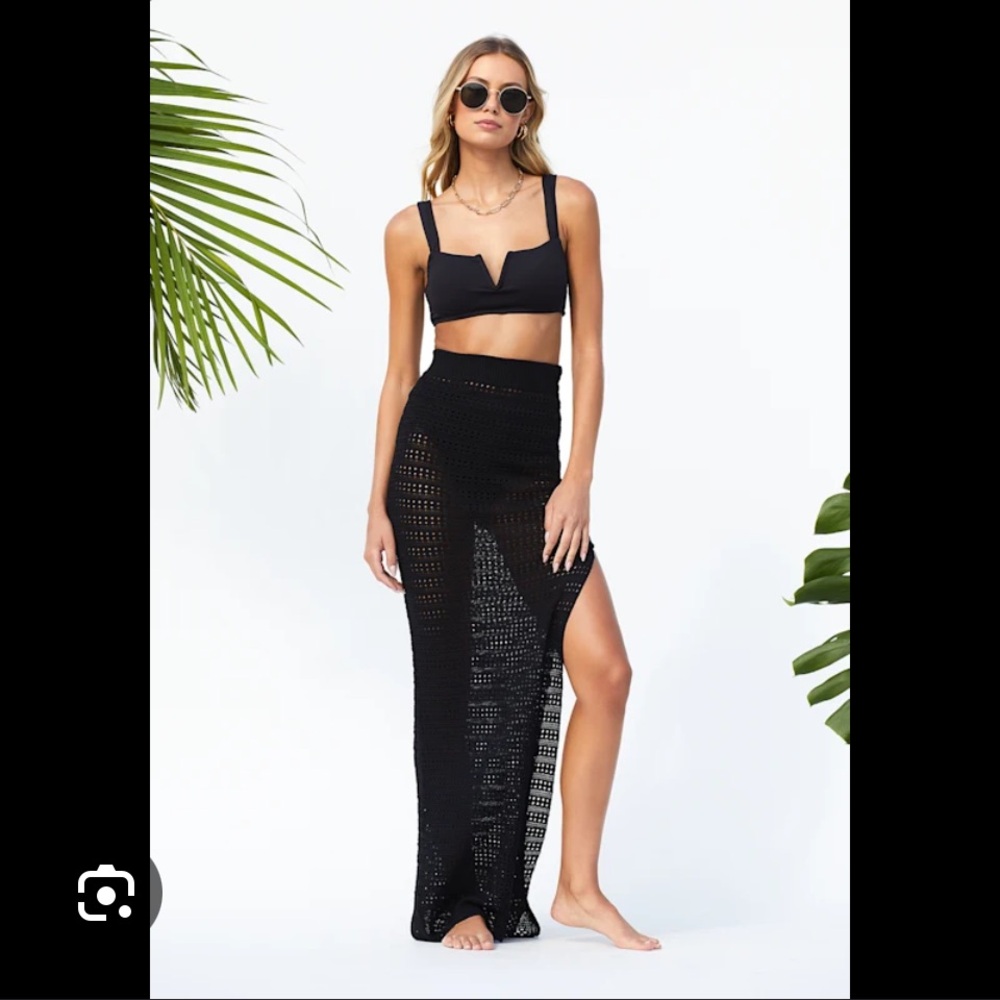 Wild Fable Black Knit Skirt Bathing Suit Cover Up